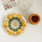 blooming garden coaster set handmade crochet as a new home gift