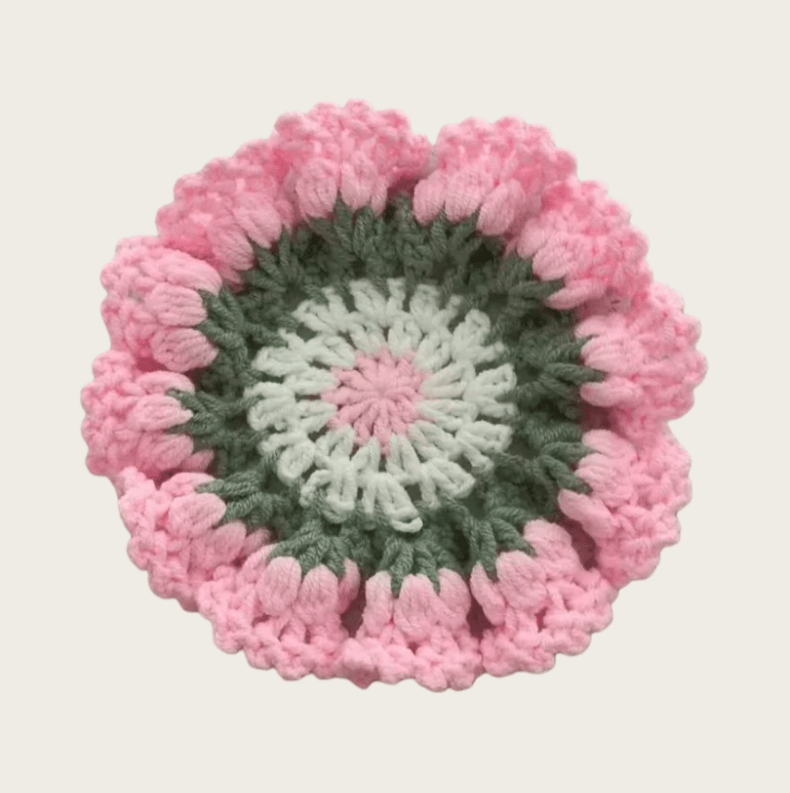 blooming garden coaster set handmade crochet as a housewarming gift