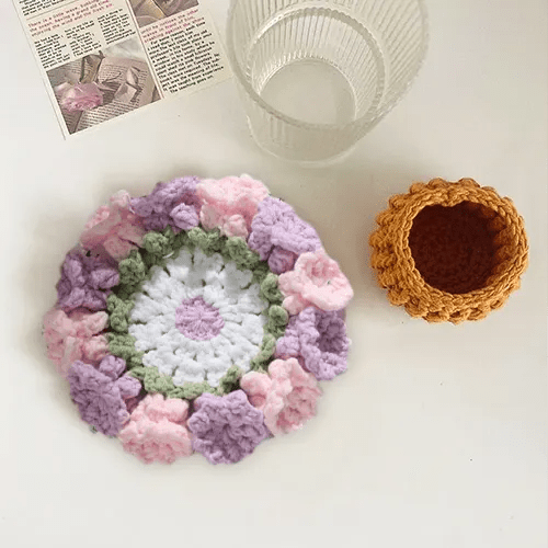 coaster set handmade crochet keepsake for coffee table decor