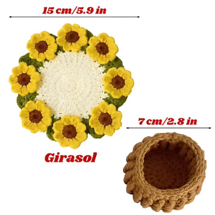 blooming garden handmade crochet coaster as a new home gift