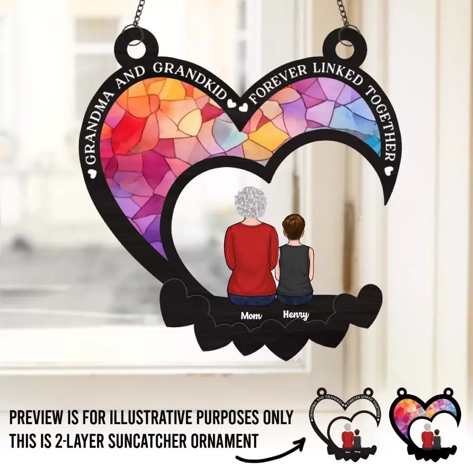 personalized family design window hanging suncatcher Happiness Is a Grandchilds Hug personalized window keepsake