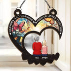 Happiness Is a Grandchilds Hug window hanging suncatcher personalized family design for grandma