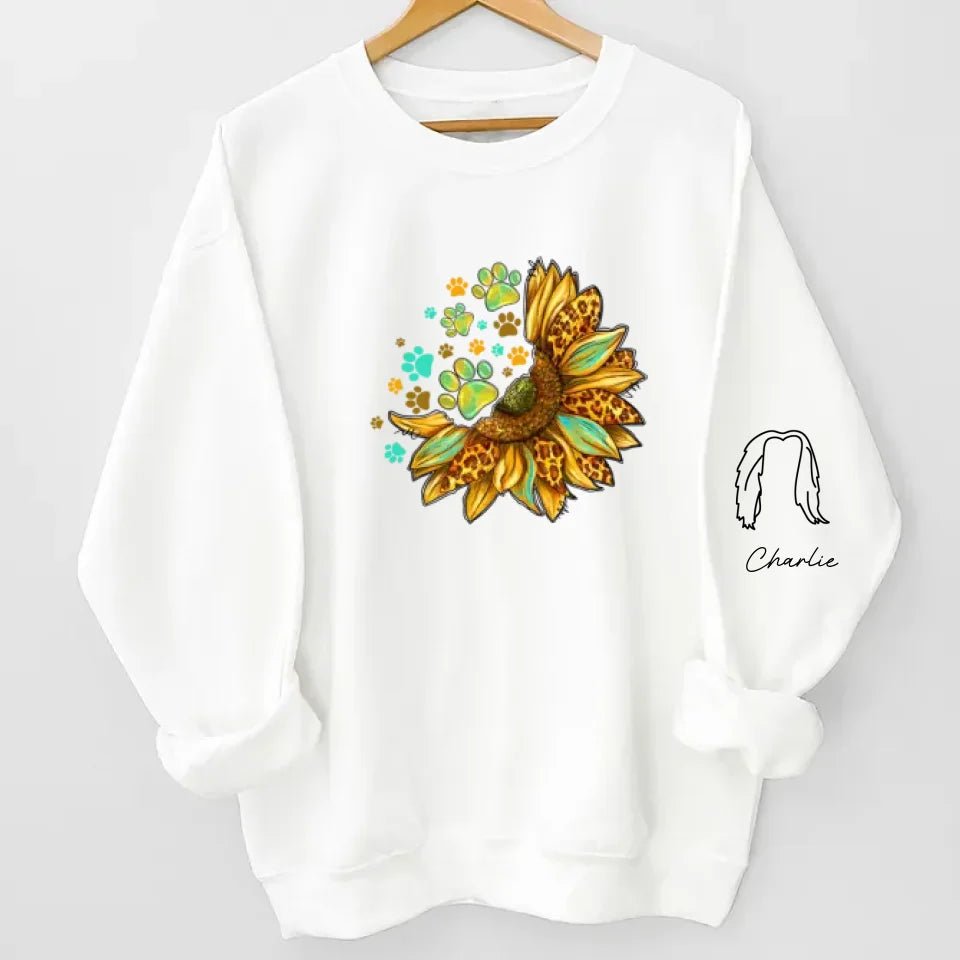 Happiness Starts With A Wet Nose And Ends With A Tail - Dog & Cat Personalized Custom Unisex Sweatshirt With Design On Sleeve - Gift For Pet Owners, Pet Lovers 686965 - DiyGiftly