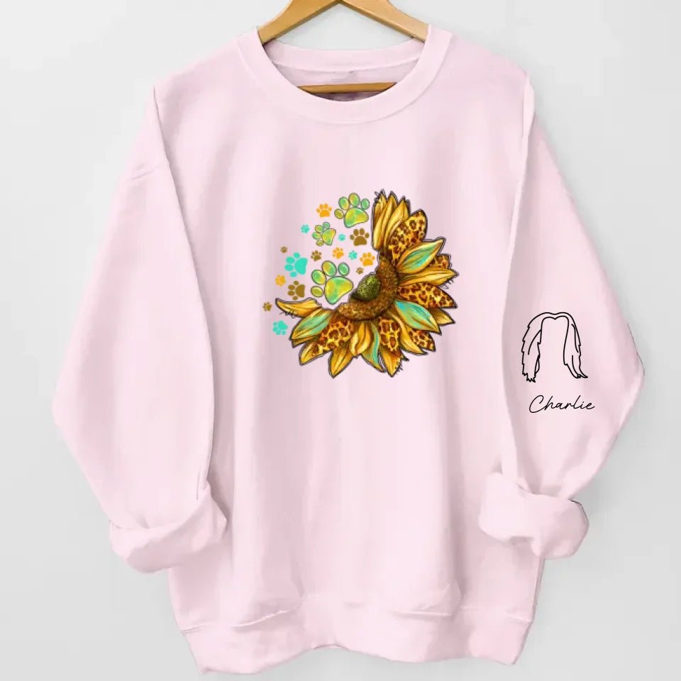 Happiness Starts With A Wet Nose And Ends With A Tail - Dog & Cat Personalized Custom Unisex Sweatshirt With Design On Sleeve - Gift For Pet Owners, Pet Lovers 686965 - DiyGiftly