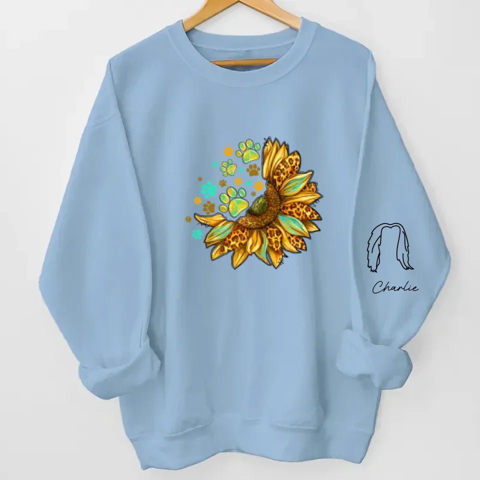 Happiness Starts With A Wet Nose And Ends With A Tail - Dog & Cat Personalized Custom Unisex Sweatshirt With Design On Sleeve - Gift For Pet Owners, Pet Lovers 686965 - DiyGiftly