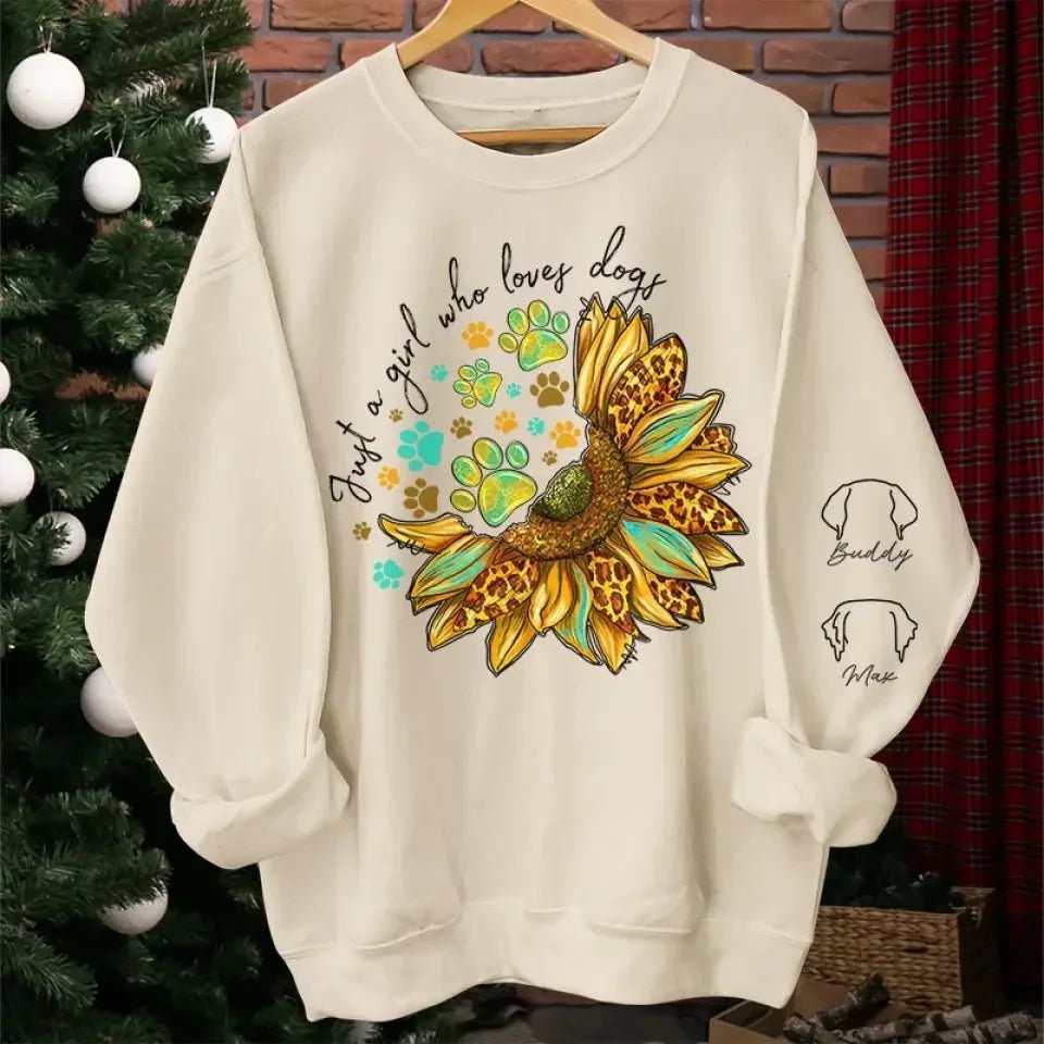Happiness Starts With A Wet Nose And Ends With A Tail - Dog & Cat Personalized Custom Unisex Sweatshirt With Design On Sleeve - Gift For Pet Owners, Pet Lovers 686965 - DiyGiftly