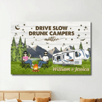 Happy Camper Couple Chibi Camping Canvas - Custom Canvas & Poster - Wood Framed Canvas & Framed Poster 754419 - 755112 - DiyGiftly