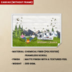 Happy Camper Couple Chibi Camping Canvas - Custom Canvas & Poster - Wood Framed Canvas & Framed Poster 754419 - 755112 - DiyGiftly