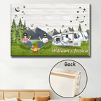 Happy Camper Couple Chibi Camping Canvas - Custom Canvas & Poster - Wood Framed Canvas & Framed Poster 754419 - 755112 - DiyGiftly