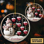 Happy Christmas Snowman Grandma Hanging Sweet Heart Kids Personalized Ornament 677816 - DiyGiftly