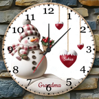 grandma love custom name wooden wall clock as a christmas gift