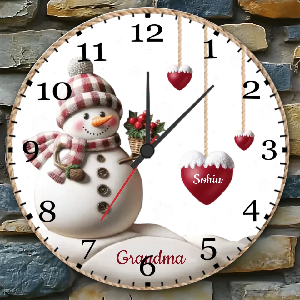 grandma love custom name wooden wall clock as a christmas gift