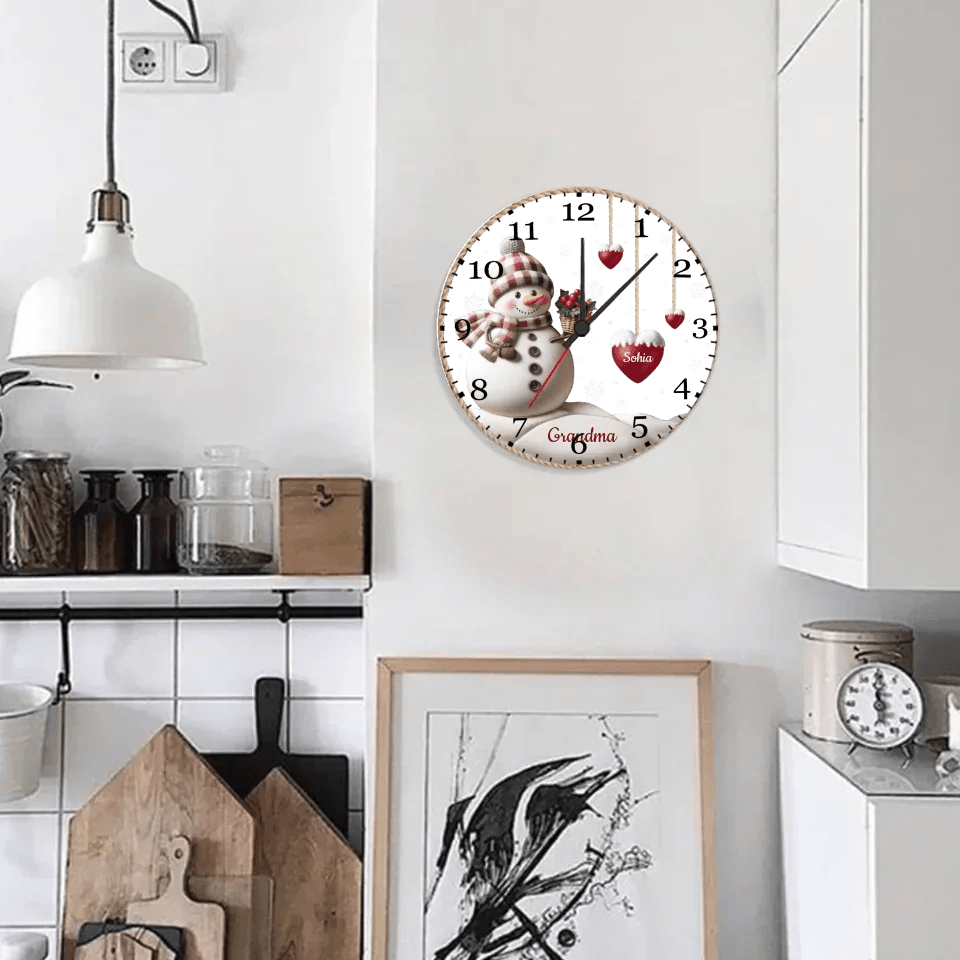 custom name wooden wall clock as a new home gift