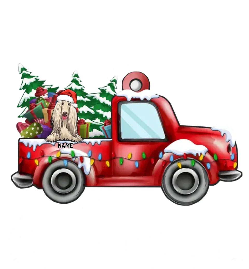 Happy Christmas With Dog And Cat - Personalized Custom Car Shaped Wood Christmas Ornament 677263 - DiyGiftly