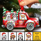 Happy Christmas With Dog And Cat - Personalized Custom Car Shaped Wood Christmas Ornament 677263 - DiyGiftly