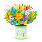 Happy Easter 3D Greeting Card with Bunny & Eggs Box Card for Easter - DiyGiftly