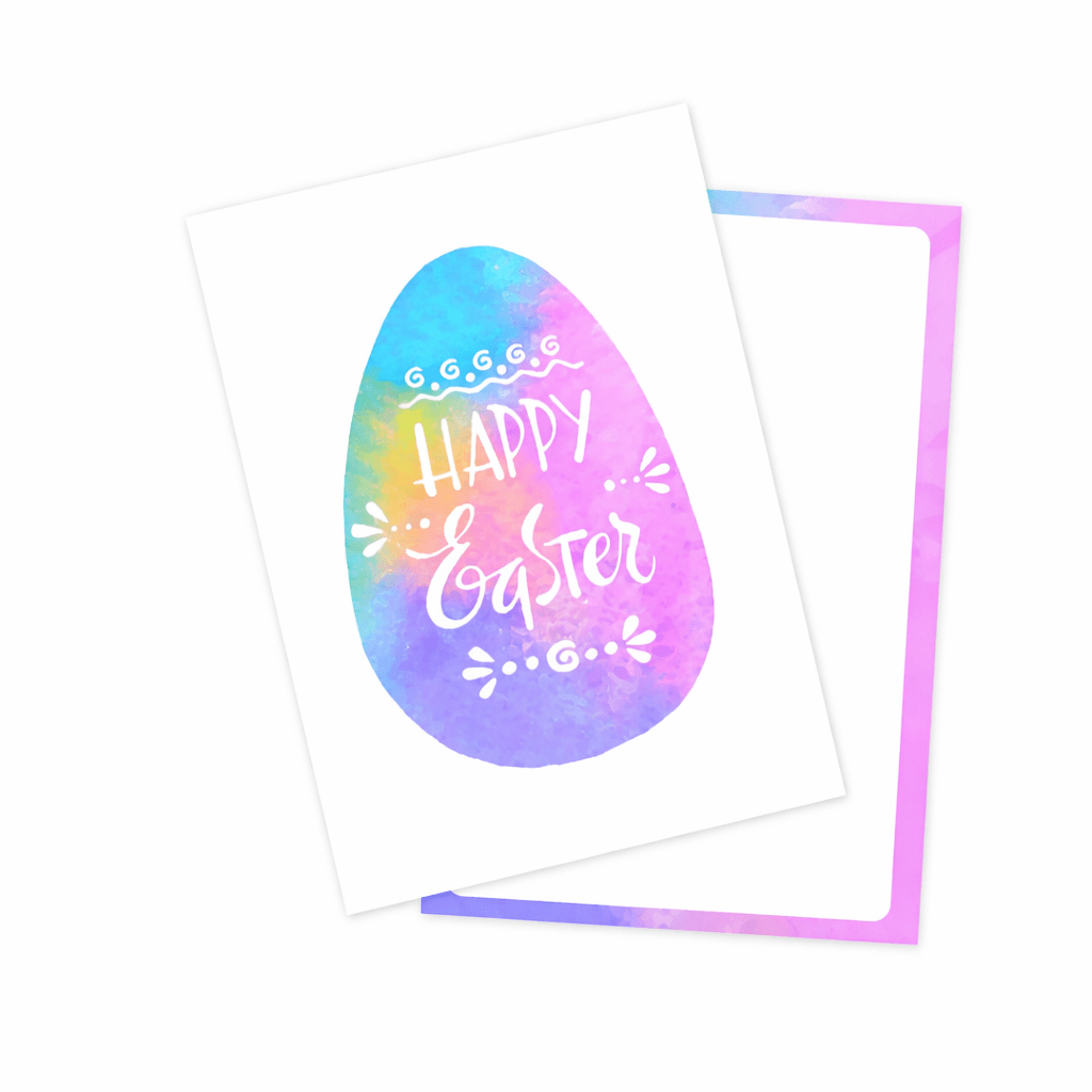 Happy Easter Colorful Egg Pattern Card Easter Theme Greeting Card - Spring Gift for Loved Ones - DiyGiftly