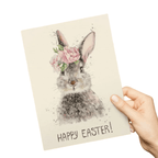 HAPPY EASTER Cute Bunny Accent Greeting Card Gift Card - DiyGiftly