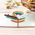 Happy Easter Rainbow Bunny & Eggs 3D Pop - Up Greeting Card – Cheerful Easter Gift - DiyGiftly