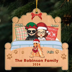 Happy Family With Pets - Personalized Custom 1 - Layered Wood Ornament 718835 - DiyGiftly