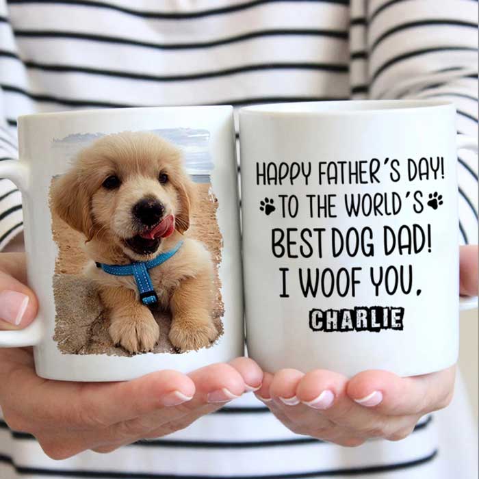 Happy Father's day To The World's Best Dog/Cat Dad - Gift for Dad, Funny Personalized Cat Mug 37856768 - DiyGiftly