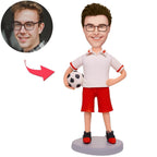Happy Football Player Custom Bobbleheads With Engraved Text - DiyGiftly