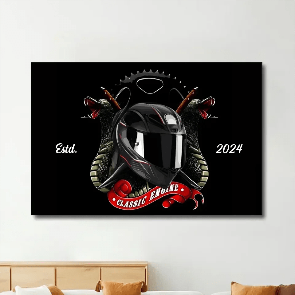 Helmet Of Biker - Personalized Poster or Canvas With Name and Year 746937 - 747663 - DiyGiftly