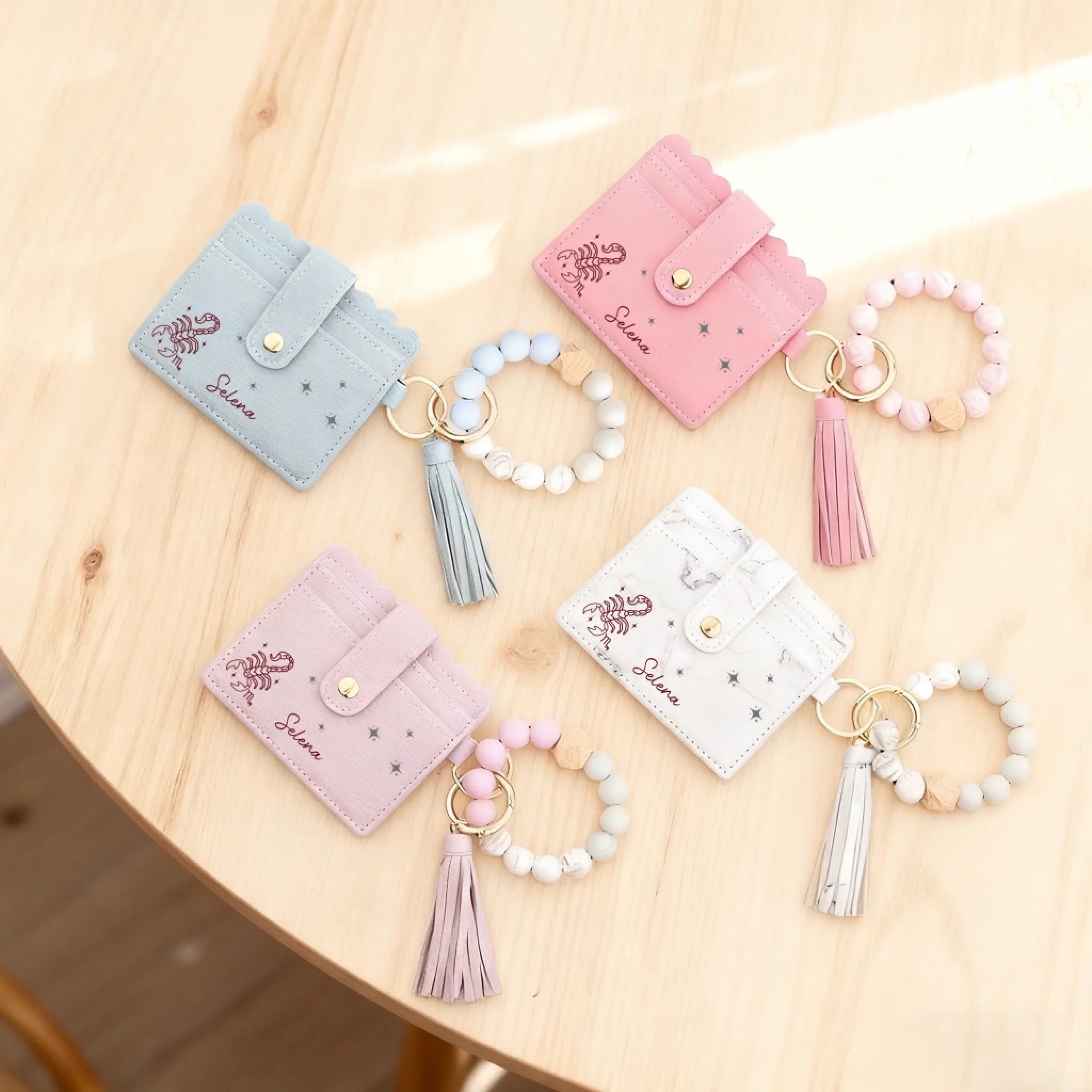 custom name personalized card holder wallet birthday gift for daughter detail view