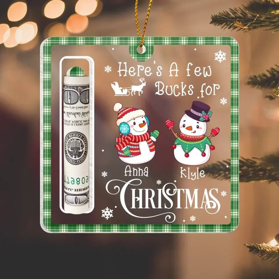Here's A Few Bucks For Christmas - Personalized Wooden Ornament, Gift For Christmas - ORN159 678926 - 679288 - DiyGiftly