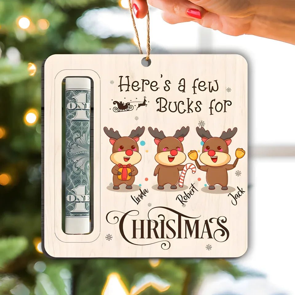 Here’s A Few Bucks For Christmas Wood Money Holder Ornament 689330 - DiyGiftly
