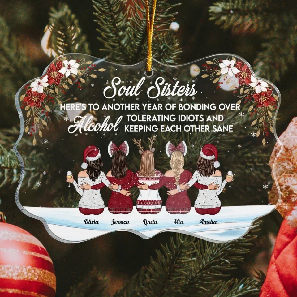 Here's To Another Year Of Bonding Over Alcohol - Personalized Friends Ornament 677901 - DiyGiftly
