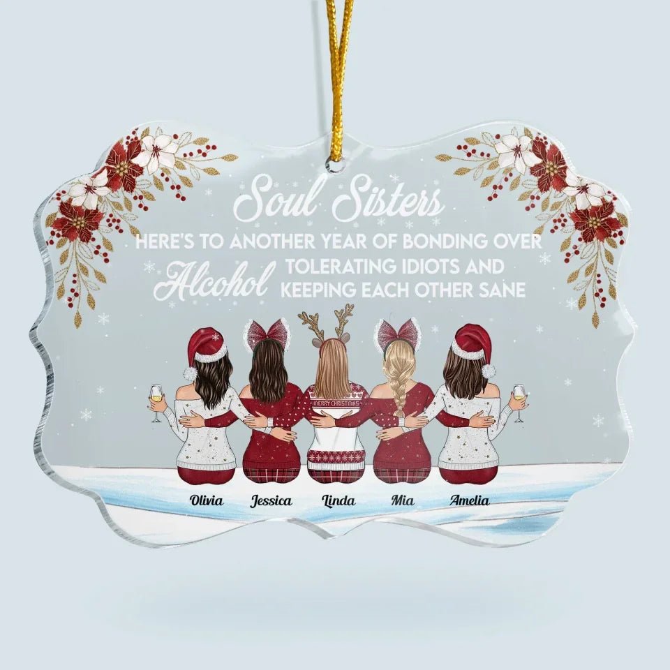 Here's To Another Year Of Bonding Over Alcohol - Personalized Friends Ornament 677901 - DiyGiftly