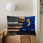 Hero Couple Kissing Half Flag Gifts by Occupation Firefighter, Nurse, Police Officer - Personalized Horizontal pillow 703473 - B - DiyGiftly