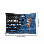Hero Couple Kissing Half Flag Gifts by Occupation Firefighter, Nurse, Police Officer - Personalized Horizontal pillow 703473 - B - DiyGiftly