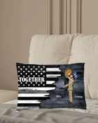 Hero Couple Kissing Half Flag Gifts by Occupation Firefighter, Nurse, Police Officer - Personalized Horizontal pillow 703473 - B - DiyGiftly