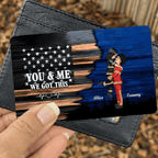 Hero Couple Kissing Half Flag Gifts by Occupation Firefighter, Nurse, Police Officer - Personalized Horizontal Wallet Card Cup 707257 - Q - DiyGiftly