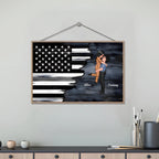 Hero Couple Kissing Half Flag Gifts by Occupation Firefighter, Nurse, Police Officer - Personalized Horizontal Wooden Plaque 703473 - DiyGiftly
