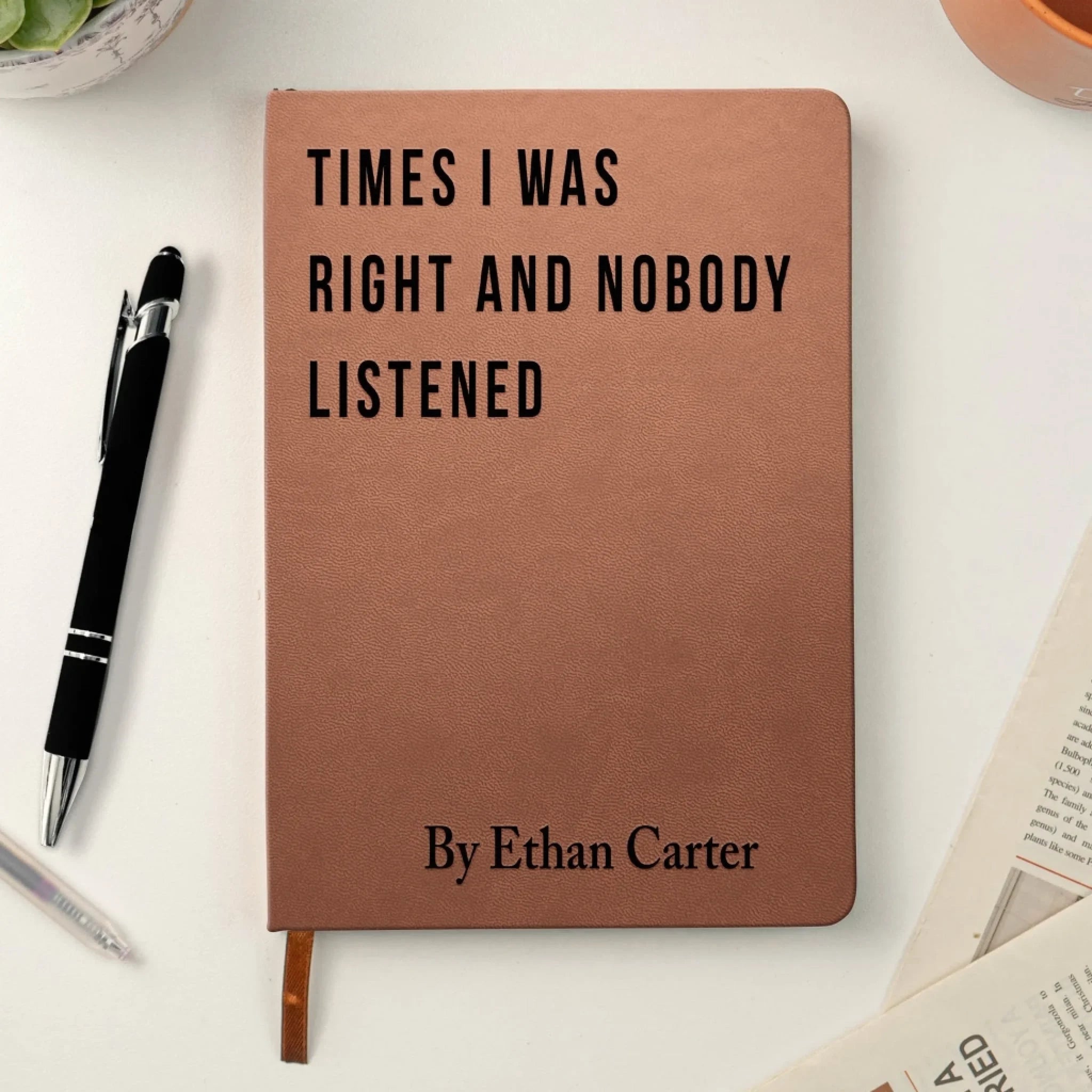 Hilarious and Sarcastic Notebook – Perfect for Coworker Gags, White Elephant, and Gift Exchanges – Custom Leather Journal 1068272 - DiyGiftly