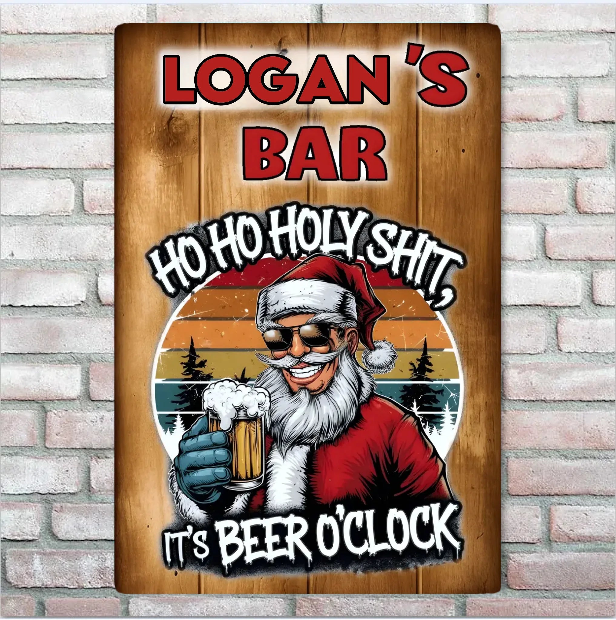 Ho Ho Holy Shit - Personalized Bar Sign With Name 741295 - 741324 - DiyGiftly