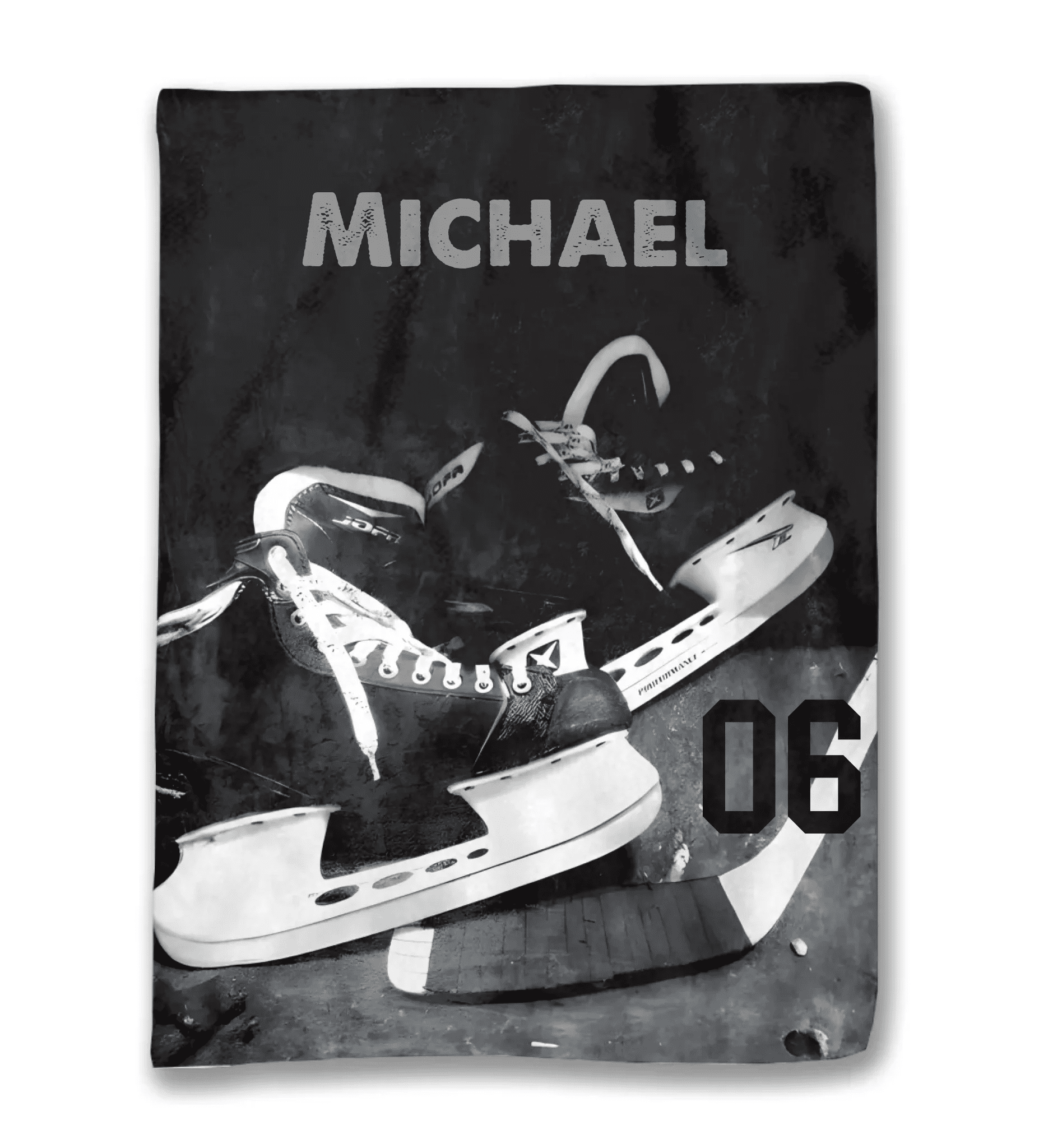 Hockey Stick & Shoes Personalized Blanket 747932 - DiyGiftly
