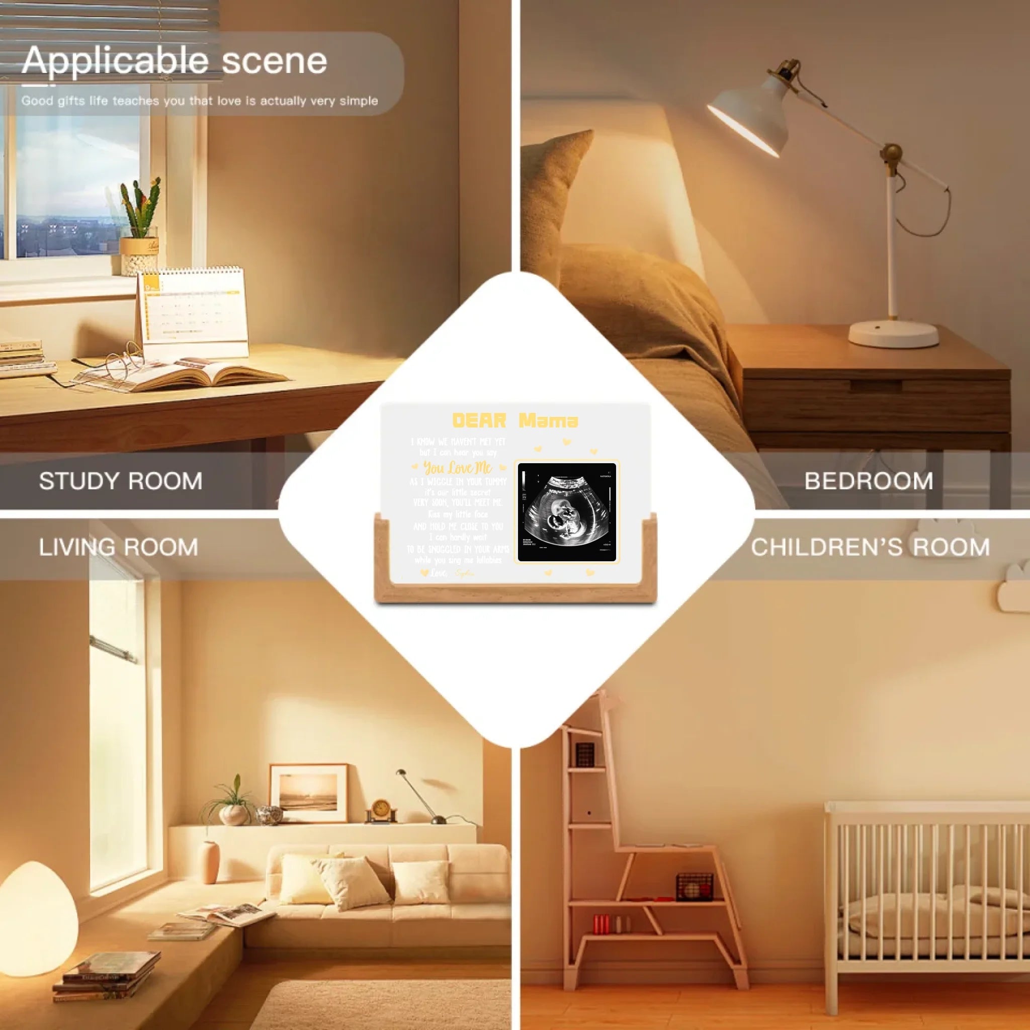 personalized acrylic led night light custom photo name keepsake lamp with custom photo with baby name