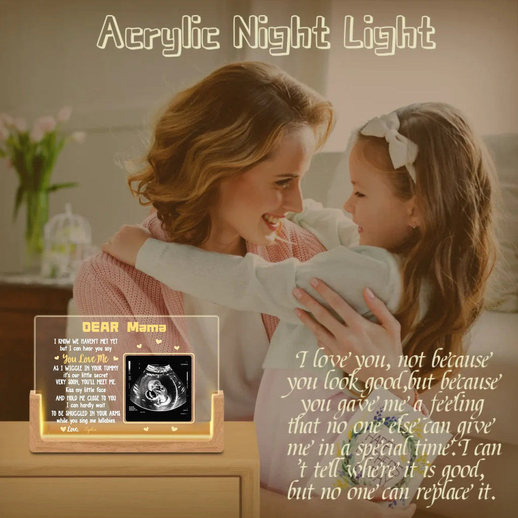 personalized acrylic led night light custom photo name keepsake lamp for nursery decor