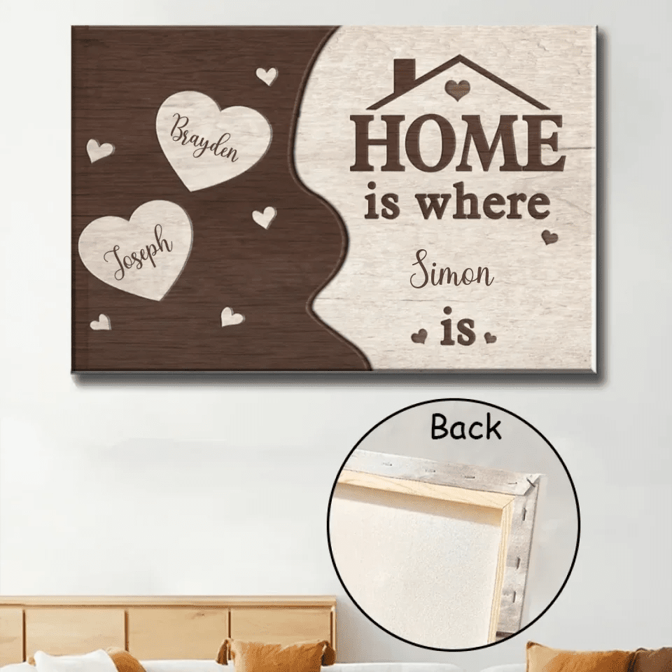 Home Is Where Mom Is - Personalized Customized Canvas Poster - Gift For Family Members 754134 - 754309 - DiyGiftly