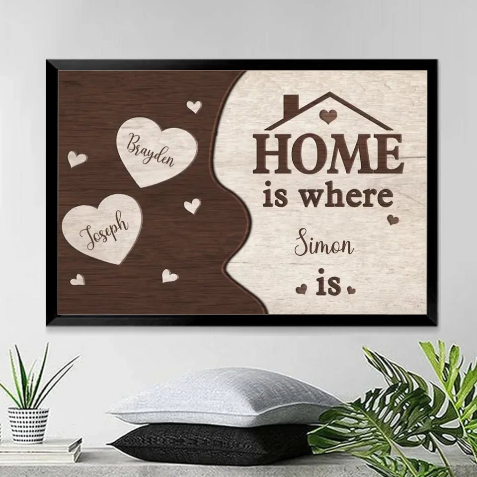 Home Is Where Mom Is - Personalized Customized Canvas Poster - Gift For Family Members 754134 - 754309 - DiyGiftly