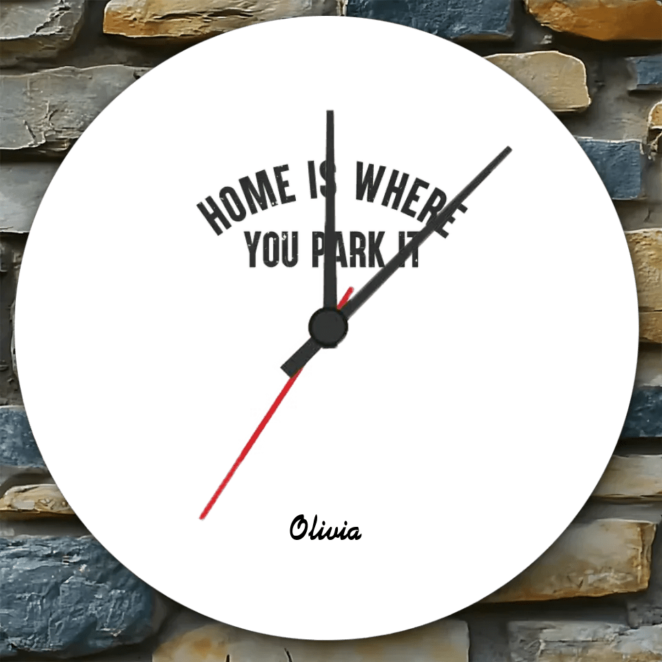 Home Is Where You Park It - Personalized Camping Wall Clock 736209 - DiyGiftly