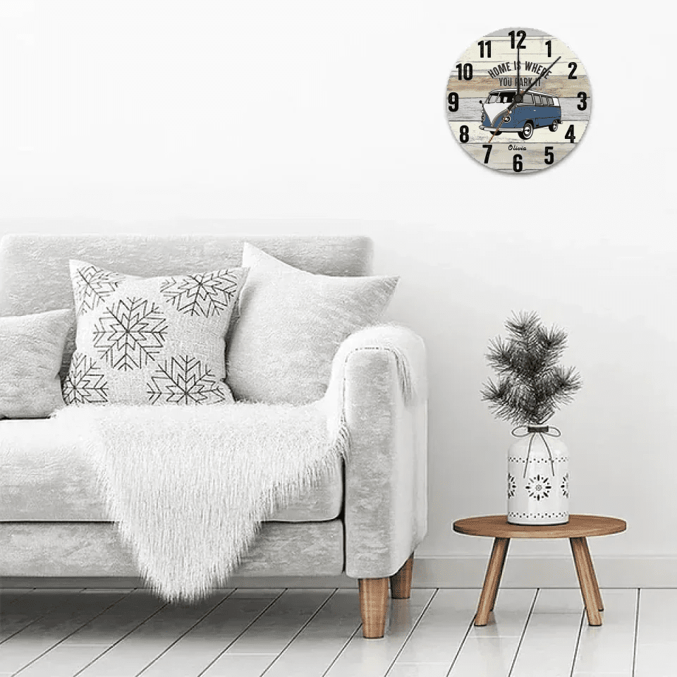Home Is Where You Park It - Personalized Camping Wall Clock 736209 - DiyGiftly