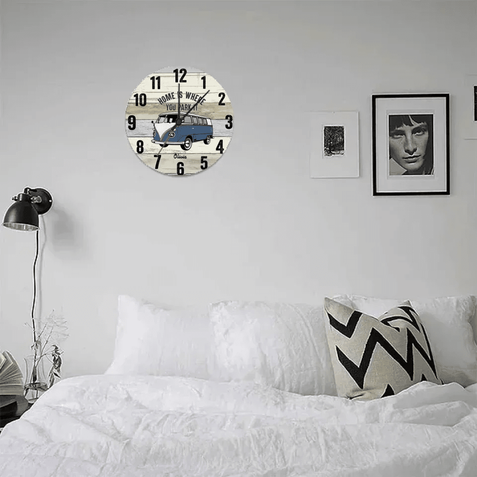 Home Is Where You Park It - Personalized Camping Wall Clock 736209 - DiyGiftly