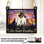 Home Sweet Haunted Home - Family Personalized Window Hanging Suncatcher - Halloween Gift For Family Members 683117 - DiyGiftly