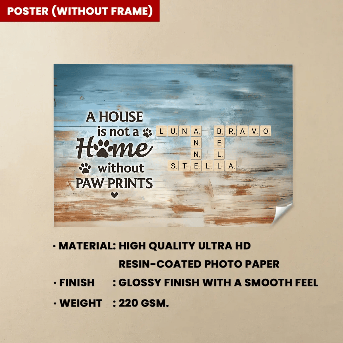 Home With Paw Prints Pet Crossword Puzzle Art Personalized Canvas 713391 - 713392 - DiyGiftly