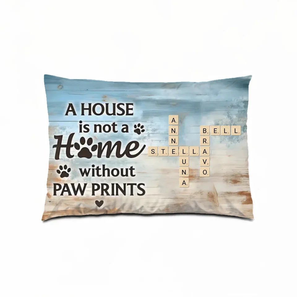 Home With Paw Prints Pet Crossword Puzzle Art Personalized Pillow 714594 - B - DiyGiftly